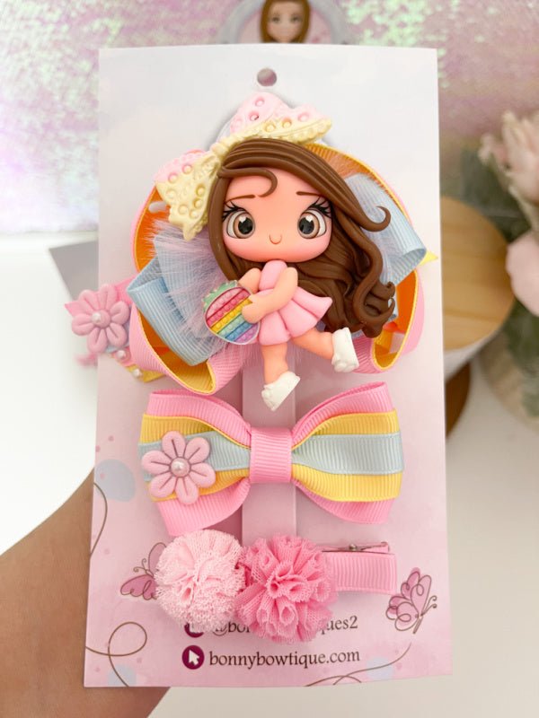 3 Piece Pop it Hair Bow