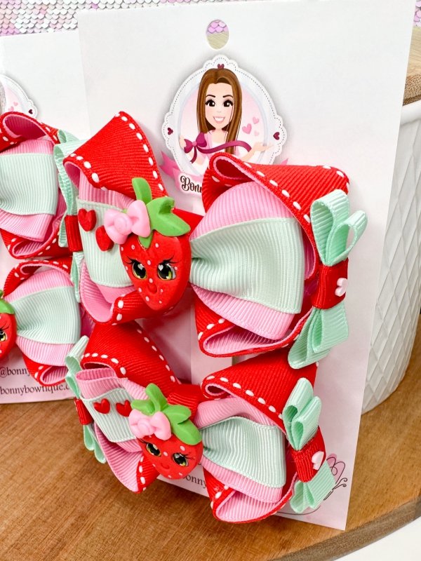 Strawberry Hair Bow