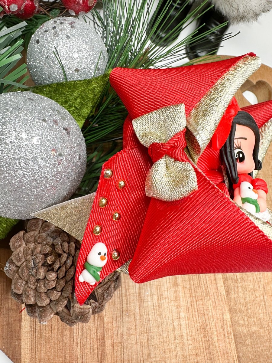 Christmas Doll Hair Bow